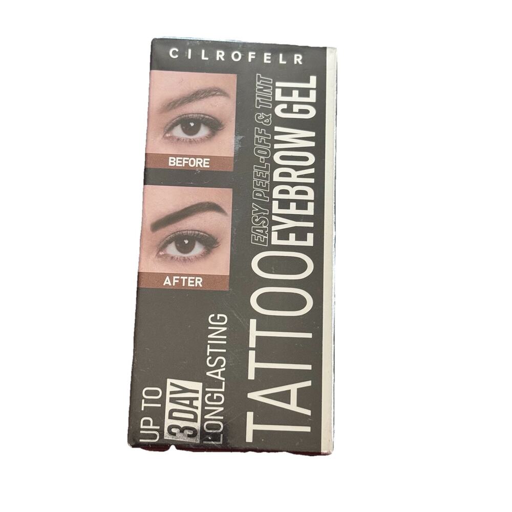 CILROFELR Easy Peel Off And & Tint Tattoo Eyebrow Gel Dark Brown #1